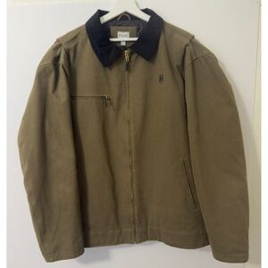 Heybo Outdoors Field Jacket Mens XXXL BrownCanvas Quilted Zip Bi-Swing Back